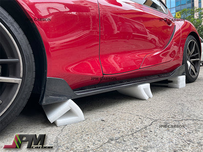 AG Style Carbon Fiber Side Skirt Expansion Lips for FOR 2019-2024 Toyota GR Supra A90 A91