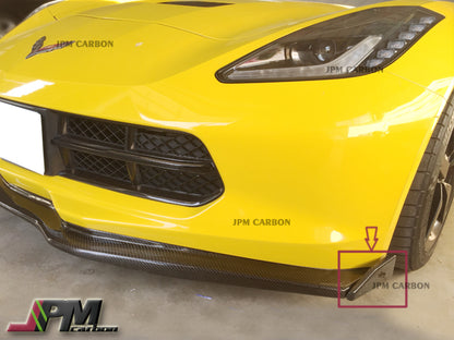 Carbon Fiber Front Side Deflectors Winglets Fits For 2014-2019 Chevrolet Corvette C7