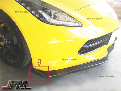 Carbon Fiber Front Side Deflectors Winglets Fits For 2014-2019 Chevrolet Corvette C7