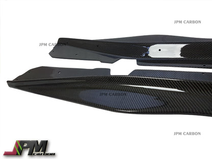 JPM Carbon Fiber Side Skirt Add-on Lips Fits For 2014-2019 Chevrolet Corvette C7 All Models Only