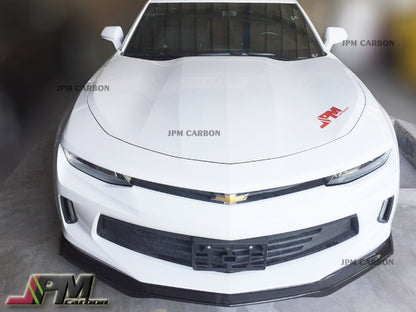 T6 Style Carbon Fiber Front Bumper Add-on Lip with Winglets Fits For 2016-2018 Chevy Camaro LS LT RS