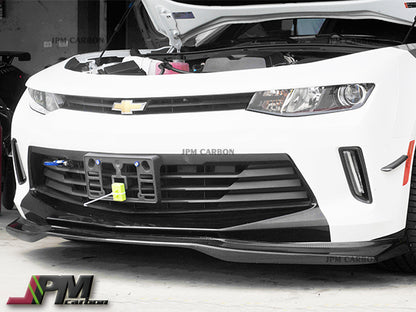 JPM R1  Carbon Fiber Front Bumper Add-on Lip Fits For 2016-2018 Chevy Camaro LS LT RS