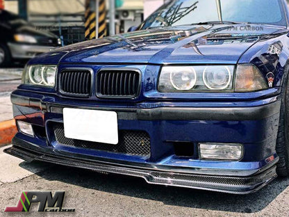 V Style Carbon Fiber Front Bumper Add-on Lip Fits For 1992-1998 BMW E36 M3 Only