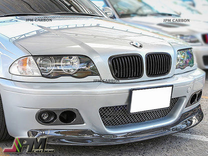 CSL Style Carbon Fiber Front Bumper Add-on Lip Fits For 2001-2006 BMW E46 M3 Only