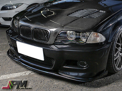 HM Style Carbon Fiber Front Bumper Add-on Lip Fits For 2001-2006 BMW E46 M3 Only