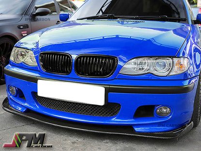 HM Style Carbon Fiber Front Bumper Add-on Lip Fits For 1998-2006 BMW E46 with M-Tech Package Only