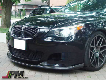 HM Style Carbon Fiber Front Bumper Add-on Lip Fits For 2006-2010 BMW E60 M5 Only