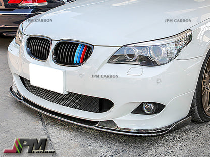 HM Style Carbon Fiber Front Bumper Add-on Lip Fits For 2004-2010 BMW E60 5-Series with M-Sport Package Only