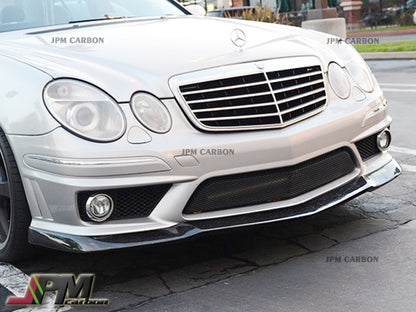 CS Style Carbon Fiber Front Bumper Add-on Lip Fits For 2006-2009 Mercedes-Benz W211 E63 AMG Only