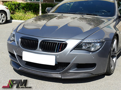 V Style Carbon Fiber Front Bumper Add-on Lip Fits For 2006-2010 BMW E63 M6 Only