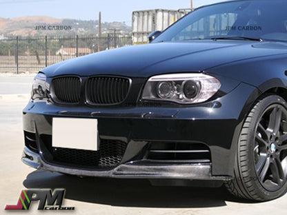 V Style Carbon Fiber Front Bumper Add-on Lip Fits For 2008-2013 BMW E82 E88 with M-Sport Package Only