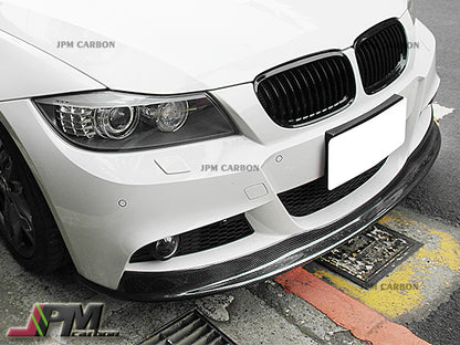 AK Style Carbon Fiber Front Bumper Add-on Lip Fits For 2009-2011 BMW E90 LCI with M-Sport Pacakge Only