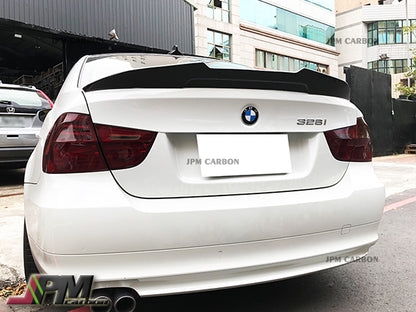 PSM Style Carbon Fiber Trunk Spoiler Fits For 2005-2011 BMW E90 3-Series Sedan Only