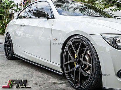 DP Style Carbon Fiber Side Skirt Add-on Lip Fits For 2008-2013 BMW E92 E93 with M-Sport Only