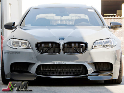 V Style Carbon Fiber Front Bumper Add-on Lip Fits For 2011-2016 BMW F10 M5 Only