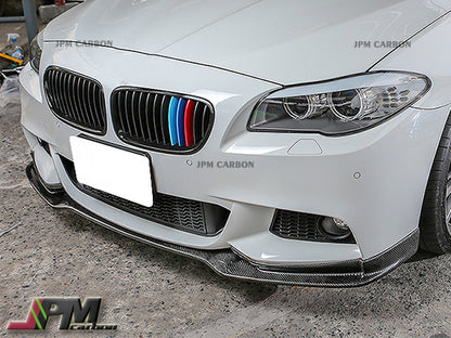 E Style Carbon Fiber Front Bumper Add-on Lip Fits For 2011-2016 BMW F10 5-Series M-Sport Package Only