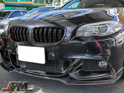 E Style Carbon Fiber Front Bumper Add-on Lip Fits For 2011-2016 BMW F10 5-Series M-Sport Package Only