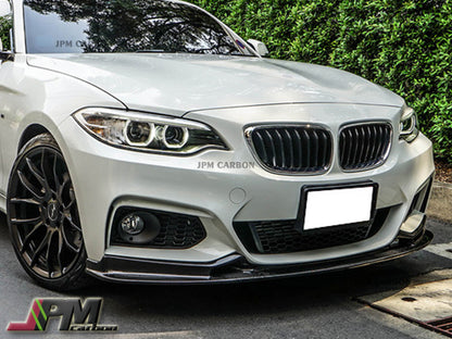 3D Style Carbon Fiber Front Bumper Add-on Lip Fits For 2014-2021 BMW F22 M-Sport Only