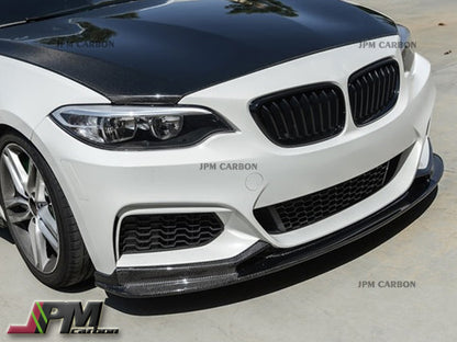 3D Style Carbon Fiber Front Bumper Add-on Lip Fits For 2014-2021 BMW F22 M-Sport Only