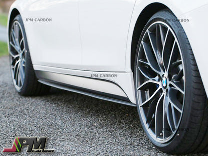 Performance Style Carbon Fiber Side Skirt Add-on Lip Fits For 2014-2021 BMW F22 M-Sport Only