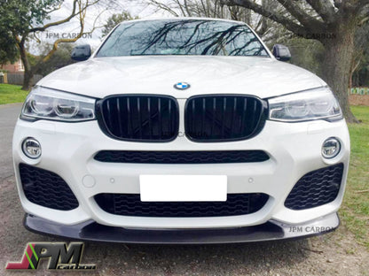 3D Style Carbon Fiber Front Bumper Add-on Lip Fits For 2014-2017 BMW F25 X3 / F26 X4 M-Sport Only