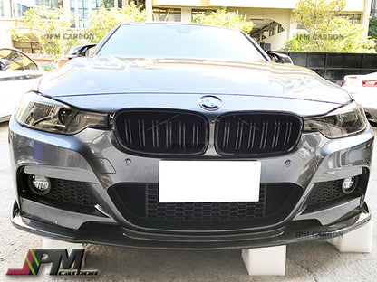 HM Style Carbon Fiber Front Bumper Add-on Lip Fits For 2012-2018 BMW F30 F31 with M-Sport Package Only