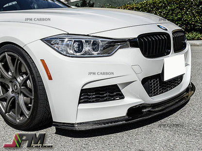 VR Style Carbon Fiber Front Bumper Add-on Lip Fits For 2012-2018 BMW F30 F31 with M-Sport Package Only