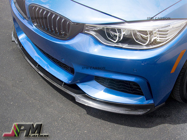 V Style Carbon Fiber Front Bumper Add-on Lip Fits For 2014-2019 BMW F32 F33 F36 with M-Sport Package Only