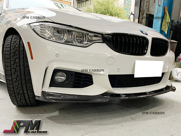 V Style Carbon Fiber Front Bumper Add-on Lip Fits For 2014-2019 BMW F32 F33 F36 with M-Sport Package Only