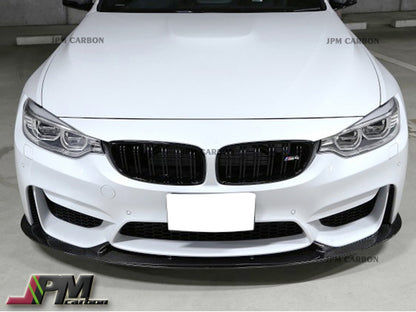 3D Style Carbon Fiber Front Bumper Add-on Lip Fits For 2015-2020 BMW F80 M3 / F82 M4 Only