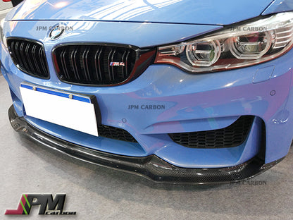 V Style Carbon Fiber Front Bumper Add-on Lip Fits For 2015-2020 BMW F80 M3 / F82 M4 Only