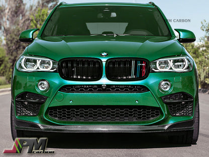 RK Style Carbon Fiber Front Bumper Add-on Lip Fits For 2015-2019 BMW F85 X5M / F86 X6M Only