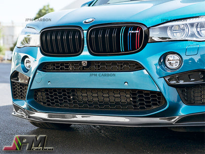 RK Style Carbon Fiber Front Bumper Add-on Lip Fits For 2015-2019 BMW F85 X5M / F86 X6M Only