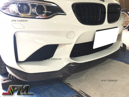 V Style Carbon Fiber Front Bumper Add-on Lip Fits For 2015-2018 BMW F87 M2 Only