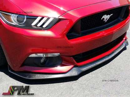 GT Style Carbon Fiber Front Bumper Add-on Lip Fits For 2015-2018 Ford Mustang Only