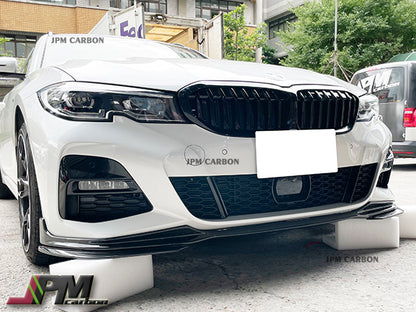 M Performance Style Carbon Fiber Front Bumper Add-on Lip Fits For 2019-2021 BMW G20 G21 G28 3-Series with M-sport Package Only