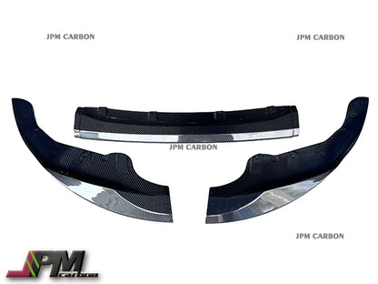 M Performance Style Carbon Fiber Front Bumper Add-on Lip (3pcs) Fits For 2020-2024 BMW G22 G23 G26 4-Series with M-sport Package Only