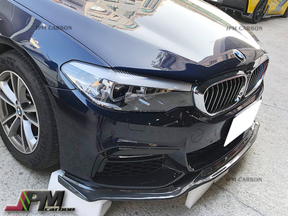 HM Style Carbon Fiber Front Bumper Add-on Lip Fits For 2017-2020 BMW G30 G31 5-Series with M-sport Package Only