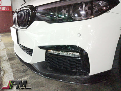 Performance Style Carbon Fiber Front Bumper Add-on Lip Fits For 2017-2020 BMW G30 G31 5-Series with M-sport Package Only