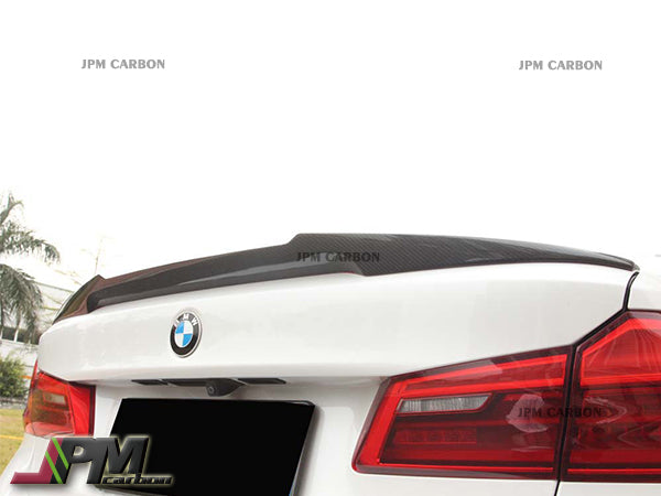 M4 Style Carbon Fiber Trunk Spoiler Fits For 2017-2023 BMW G30 5-Series Sedan