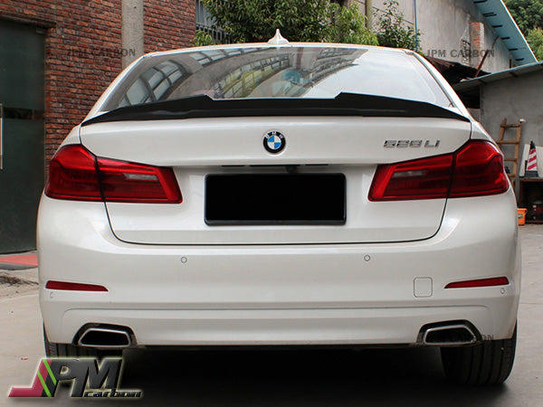 PSM Style Carbon Fiber Trunk Spoiler Fits For 2017-2023 BMW G30 5-Series Sedan