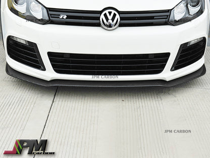 E Style Carbon Fiber Front Bumper Add-on Lip Fits For 2010-2013 Volkswagen Golf MK6 R20 Only