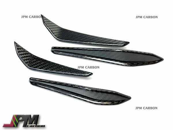 Carbon Fiber Front Bumper Canard Fins Fits For 2020-2024 BMW G80 M3 / G82 M4 Only