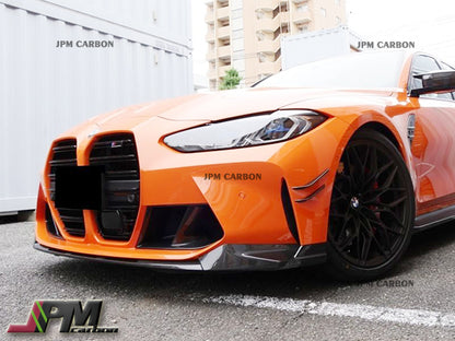 M Performance Style Carbon Fiber Front Bumper Add-on Lip Fits For 2020-2024 BMW G80 M3 / G82 M4 Only