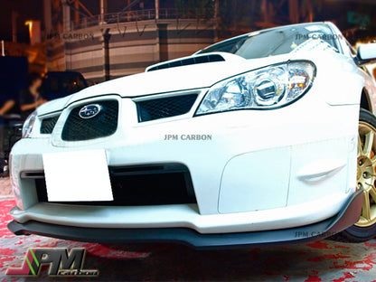 CS Style Carbon Fiber Front Bumper Add-on Lip Fits For 2006-2007 Subaru WRX STI GDF Only