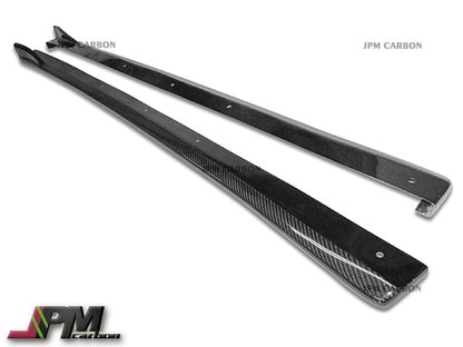 CS Style Carbon Fiber Side Skirt Add-on Lips Fits For 2008-2010 Subaru WRX STI GRB Only