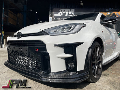 TRD Style Carbon Fiber Front Bumper Add-on Lip Fits For 2020-2024 Toyota GR Yaris Only