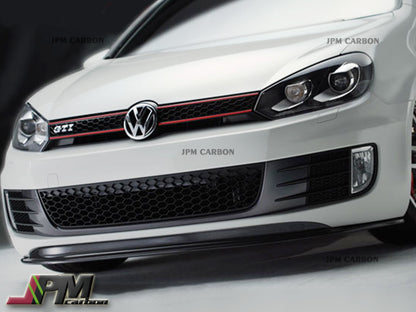 E Style Carbon Fiber Front Bumper Add-on Lip Fits For 2008-2013 Volkswagen GTI MK6 Only