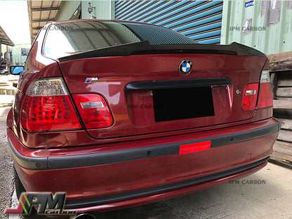 M4 Style Carbon Fiber Trunk Spoiler Fits For 1998-2006 BMW E46 3-Series Sedan Only