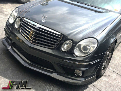 CS2 Style Carbon Fiber Front Bumper Add-on Lip Fits For 2006-2009 Mercedes-Benz W211 E63 AMG Only